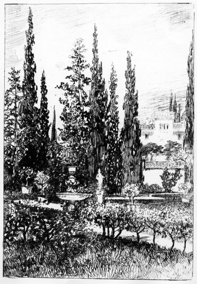 The Landscape Garden, illustration to the story by Edgar Allan Poe by Robert Swain Gifford